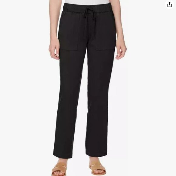 NWT BUFFALO DAVID BITTON Soft Tencel Pull-On Pants Women’s Size XL Black - Picture 1 of 4